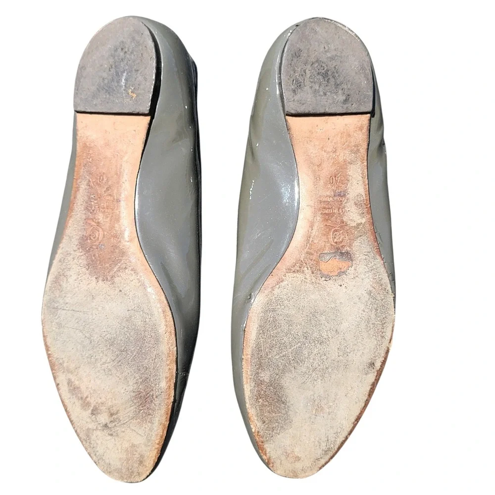 Alexander McQueen Sequin Skull Patent Flats -Grey (EU 39/40) AS-IS /PROJECT SHOE